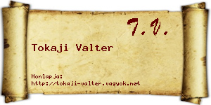 Tokaji Valter névjegykártya